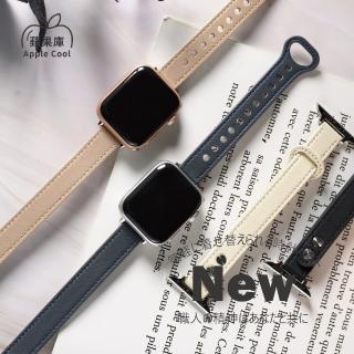 【蘋果庫Apple Cool】Apple Watch 42/44/45/46/49mm 細版回扣真皮