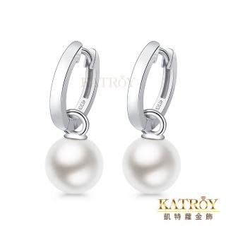 【KATROY】珍珠．純銀耳環項鍊．10.0mm ．易扣．兩用．FG20013(白色珍珠)