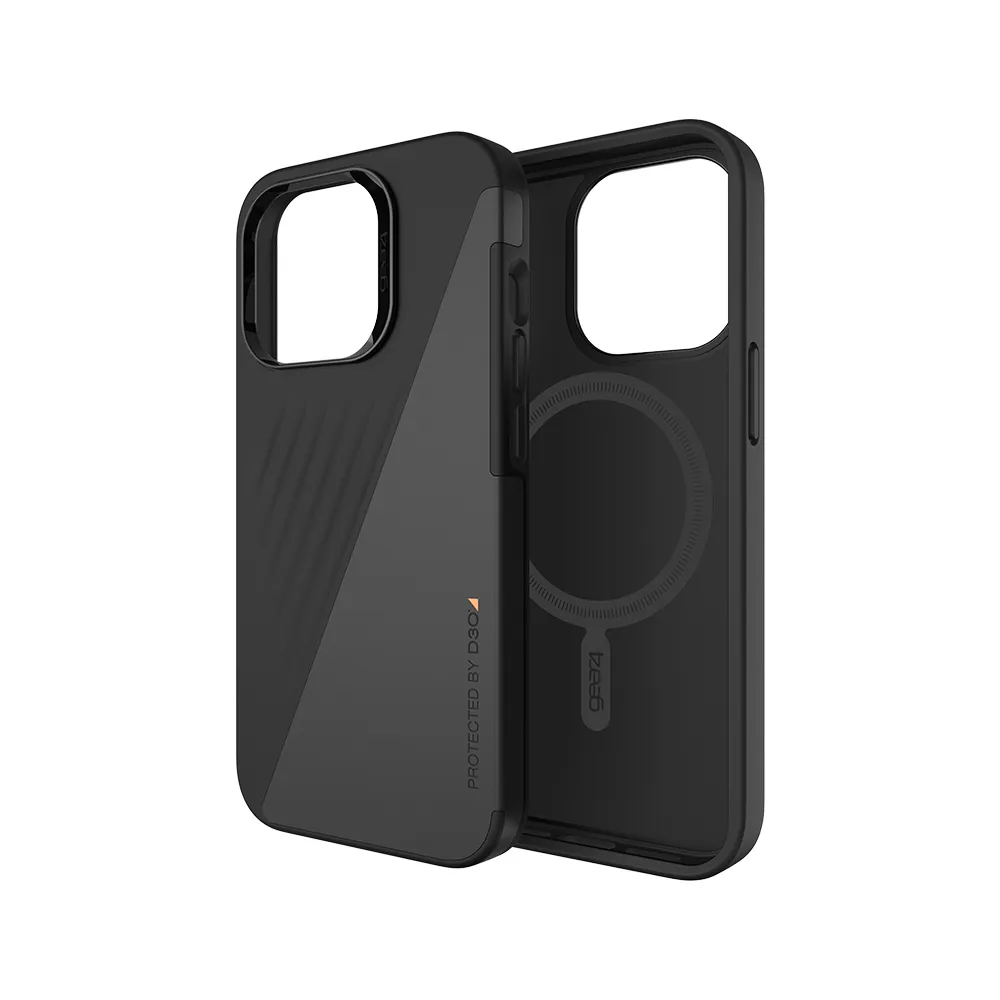 【Gear4】iPhone 13 Pro 6.1吋 D3O Brooklyn Snap 布魯克林-軍規4米防摔保護殼(黑色皮革磁吸款)