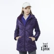 【Lynx Golf】女款長版防風保暖潑水鋪棉款素面壓線長袖可拆式連帽外套(深紫色)