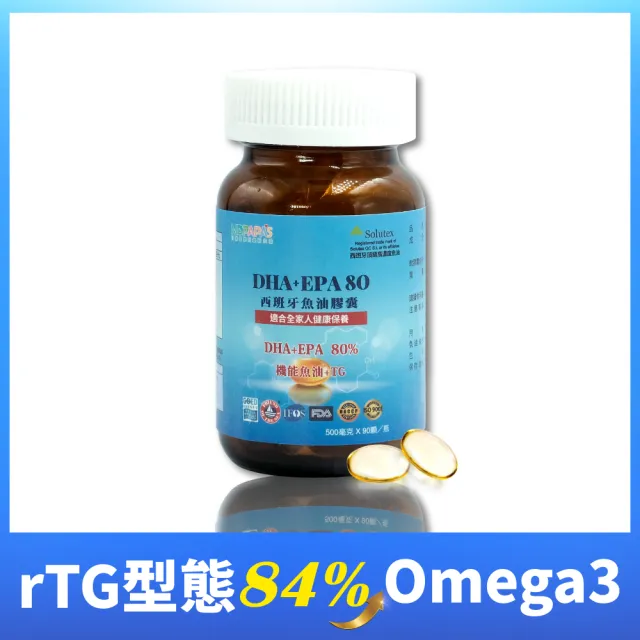 【MDPAPAS】西班牙84%Omega3高機能魚油膠囊1入｜適合全家人(90顆)