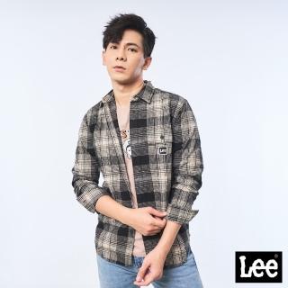 【Lee 官方旗艦】男裝 長袖襯衫 / 外搭式格紋 炭灰黑 舒適版型(LL210323K11)