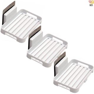 【月陽】超值3入無痕防水免釘橫條型瀝水肥皂架置物架(JQ128X3)