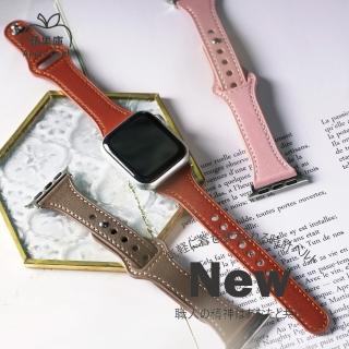 【蘋果庫Apple Cool】Apple Watch 42/44/45/46/49mm 縮腰回扣真皮帶