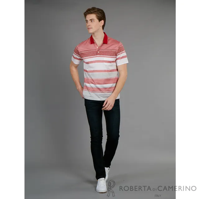 【ROBERTA諾貝達】型男系列 經典百搭休閒短袖棉衫-紅色(台灣製)
