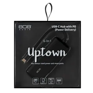 【808 Audio】Uptown 六合一typeC HUB集線器(PD快充/3.5mm耳機孔/USB3.2/SD卡/MicroSD卡)