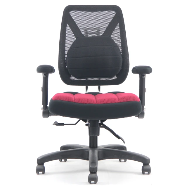 【DR. AIR】新款升降椅背人體工學氣墊辦公網椅(紅)