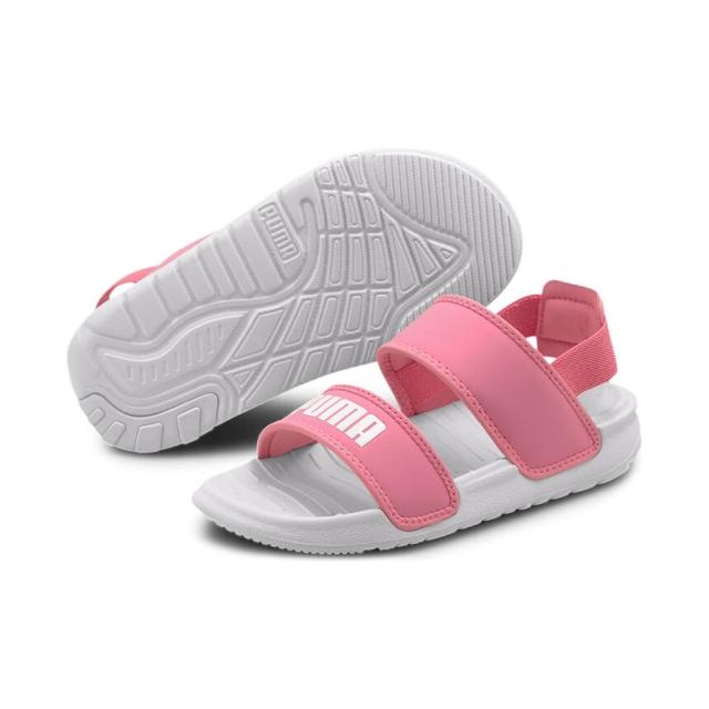 【PUMA】PUMA Soft Sandal PS 男女大童 涼拖鞋 粉白色(37569503)