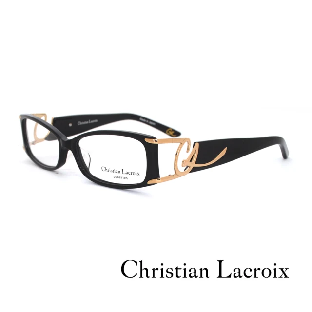 Christian Lacroix 法式優雅 草寫品牌LOGO光學眼鏡(黑 - CL1005-001)