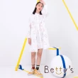 【betty’s 貝蒂思】幾何印花立領長版襯衫(白色)