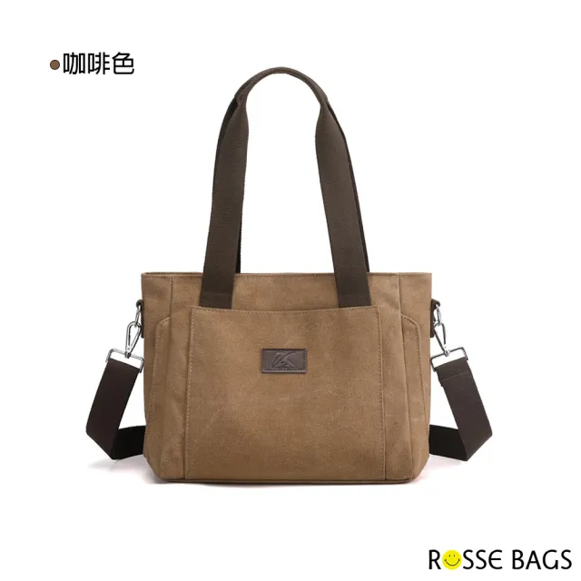 【Rosse Bags】休閒旅行帆布大容量托特包(現+預  卡其色 / 灰色 / 咖啡色 / 紫咖色