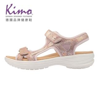 【Kimo】金屬質感山羊皮魔鬼氈涼鞋 女鞋(玫瑰粉 KBASF150067)