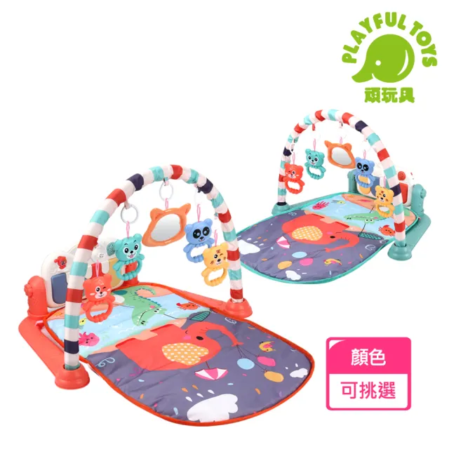 【Playful Toys 頑玩具】動物樂園嬰兒健力架(踢踢琴 寶寶健身架 嬰兒玩具)