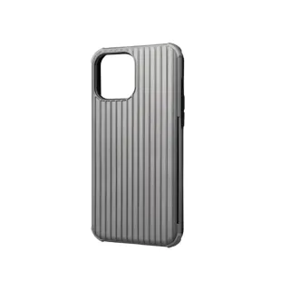 【Gramas】iPhone 13 Pro Max 6.7吋 Rib 軍規防摔經典手機殼(灰)