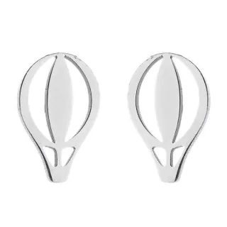 【VIA】白鋼耳釘 白鋼耳環 熱氣球耳釘/時尚系列 可愛熱氣球造型白鋼耳釘(鋼色)