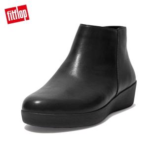 【FitFlop】SUMI LEATHER ANKLE BOOTS 簡約皮革短靴-女(靚黑色)