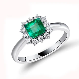 【禾美珠寶】天然哥倫比亞祖母綠戒指YS499(18K金)