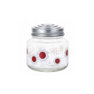 【ADERIA】日本製昭和系列復古花朵果醬罐375ML-紅花款(昭和 復古 果醬罐)