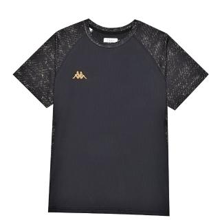 【KAPPA】中性型男針織圓領衫(黑/復古黃 33163GWZ07)