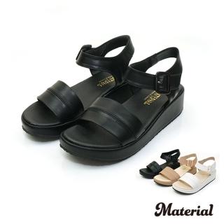 【Material瑪特麗歐】【全尺碼23-27】女鞋 涼鞋 MIT寬面繞踝厚底涼鞋 T919(涼鞋)