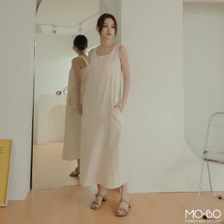 【MO-BO】後交叉棉麻感背心洋裝(洋裝)