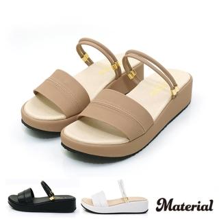 【Material瑪特麗歐】【全尺碼23-27】女鞋 涼鞋 MIT寬面細帶厚底涼拖鞋 T917(涼鞋)
