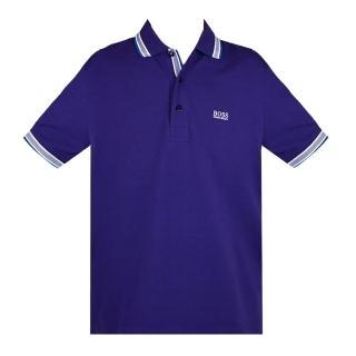 【HUGO BOSS】經典標誌配色男款POLO衫(深紫)