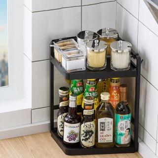 【HappyLife】多功能廚房轉角架 27長2層 Y10154(桌上整理架 檯面整理架 餐具架 調味料收納 廚房收納架) 雙1