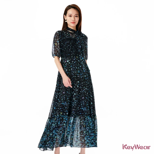 KeyWear 奇威名品 100%羊毛經典格紋假兩件洋裝評價