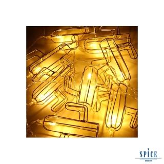 【SPICE】日本雜貨 仙人掌造型 LED燈飾條8個燈泡/條(1.7m 小夜燈 LED燈 露營燈)