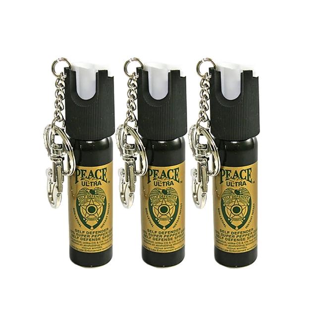 【凱騰】PEACE ULTRA 超嗆辣防身防狼防暴辣椒噴霧器(3入組)