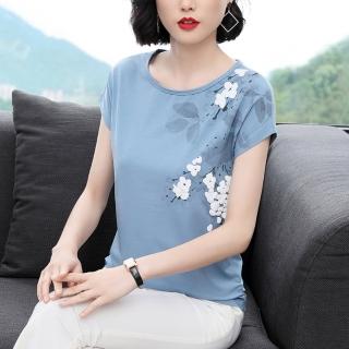 【Paiya 派亞】現貨大碼上衣短袖女T恤純棉寬鬆印花夏T恤(M-4XL 吸汗透氣舒爽)