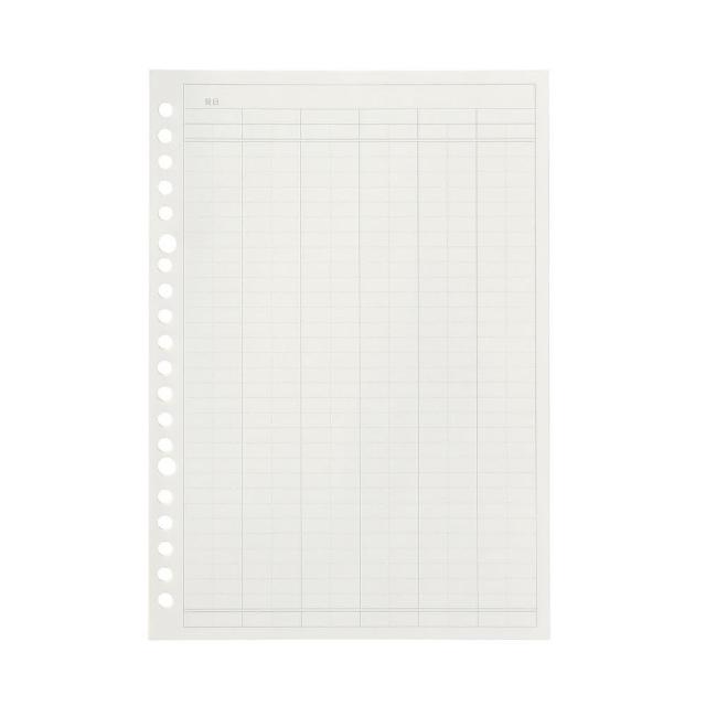 【MUJI 無印良品】自由組合活頁筆記本內頁/20孔.A5.記帳表