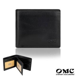 【OMC】紳士平紋10卡2照左右翻活頁牛皮短夾25802