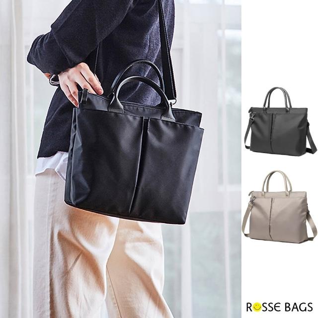 【Rosse Bags】簡約百搭商務型手提單肩兩用包(現+預  黑色 / 卡其色)