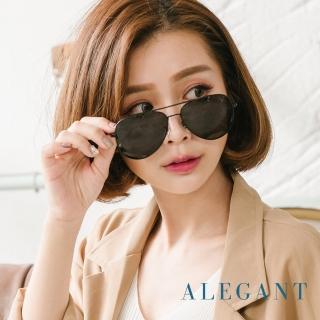 【ALEGANT】荷米斯的夜幕音信(飛官造型消光黑寶麗來偏光墨鏡/UV400太陽眼鏡)