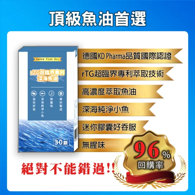 【薇爾艾伯】德國82% rTG超臨界專利深海魚油-DHA+EPA-1入/共30粒(高濃度Omega-3-小顆好吞無腥味)