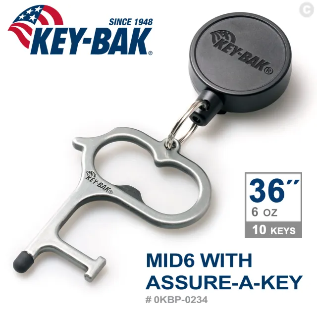 【WCC】KEY BAK MID6 系列中型 36”伸縮鑰匙圈+Assure-A-Key多功能指環(0KBP-0234)