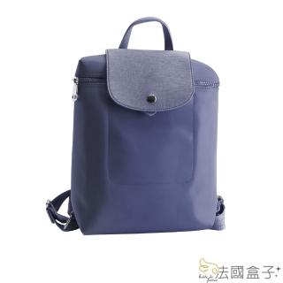 【法國盒子】潮流不敗休閒造型後揹包(寶藍)