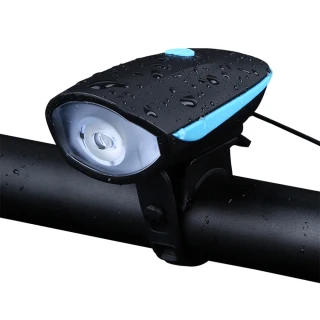 【趣野】自行車防水頭燈 三種燈光模式 五種喇叭音效(車頭燈 單車燈 警示燈)