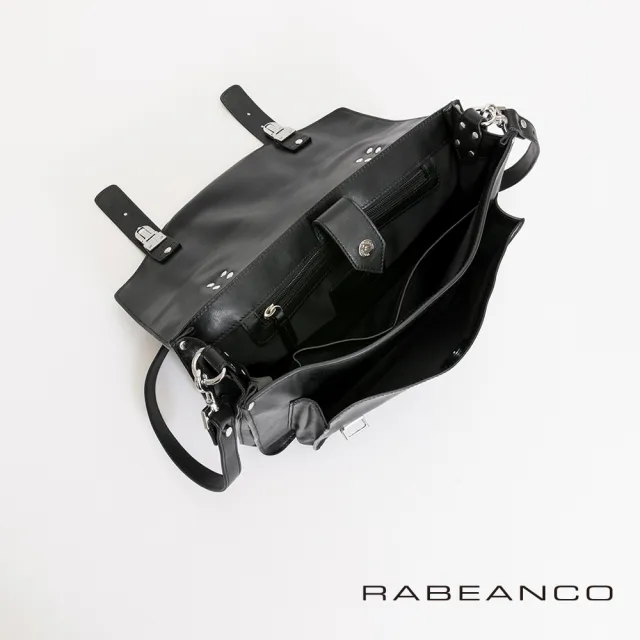 【RABEANCO】Modern現代美學系列雙飾帶包-小(黑色)
