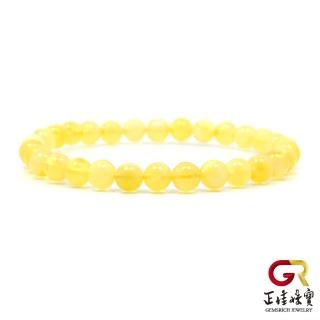 【正佳珠寶】蜜蠟琥珀 頂級金絞蜜 6mm 金黃半蜜半珀 蜜蠟手珠｜日本彈力繩(金絞蜜特色琥珀)