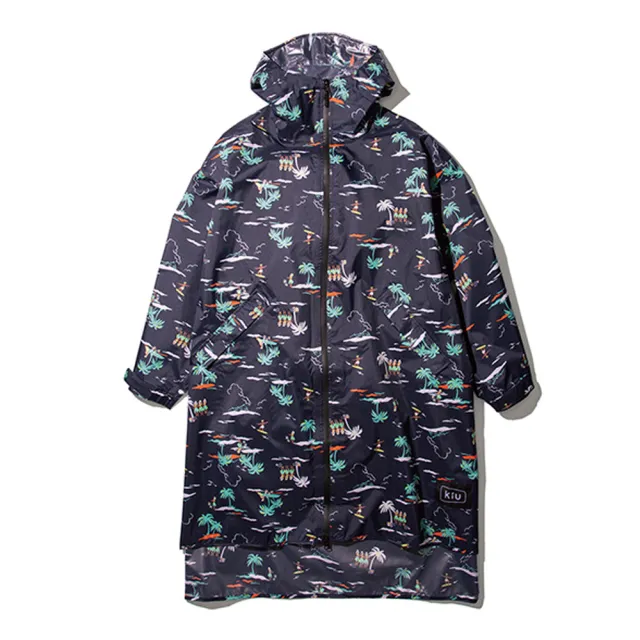 【KIU】空氣感長袖雨衣/防水風衣(77106 藍色夏威夷)
