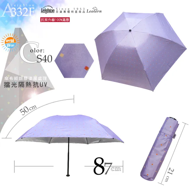 【萊登】118克 日式傘骨 碳纖維 超輕傘 菱形點印花(傘 雨傘 陽傘 抗UV 隔熱銀膠 易攜 UPF50+)