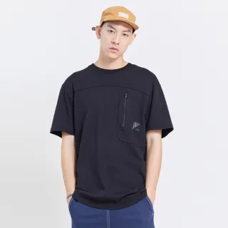 【EDWIN】男裝 EFS 冰河玉機能剪接速乾短袖T恤(黑色)