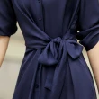 【MsMore】笑涵閣精緻女神系帶襯衫式收腰顯瘦洋裝#110746現貨+預購(2色)