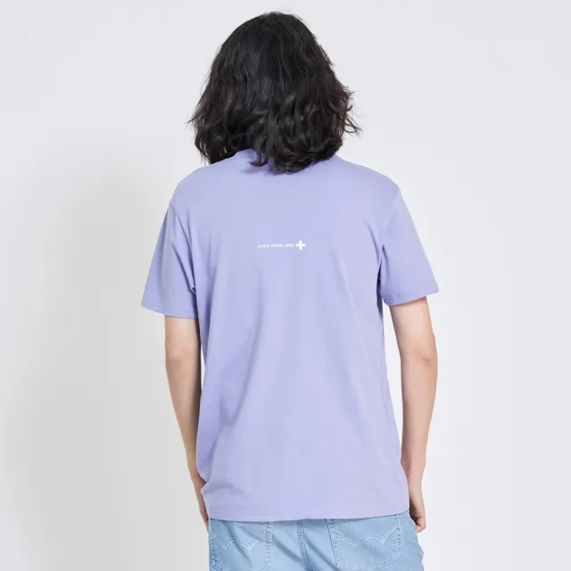 【EDWIN】男裝 PLUS+ 冰河玉涼感LOGO短袖T恤(粉紫色)