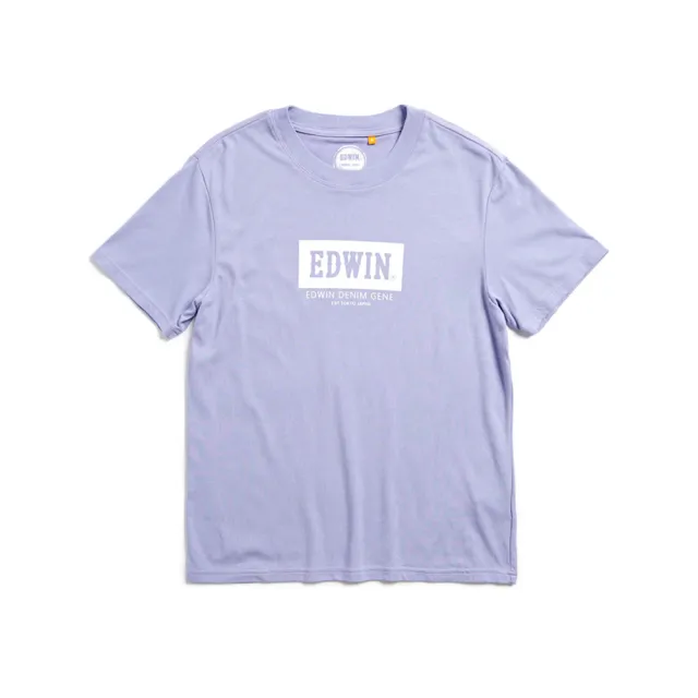 【EDWIN】男裝 PLUS+ 冰河玉涼感LOGO短袖T恤(粉紫色)