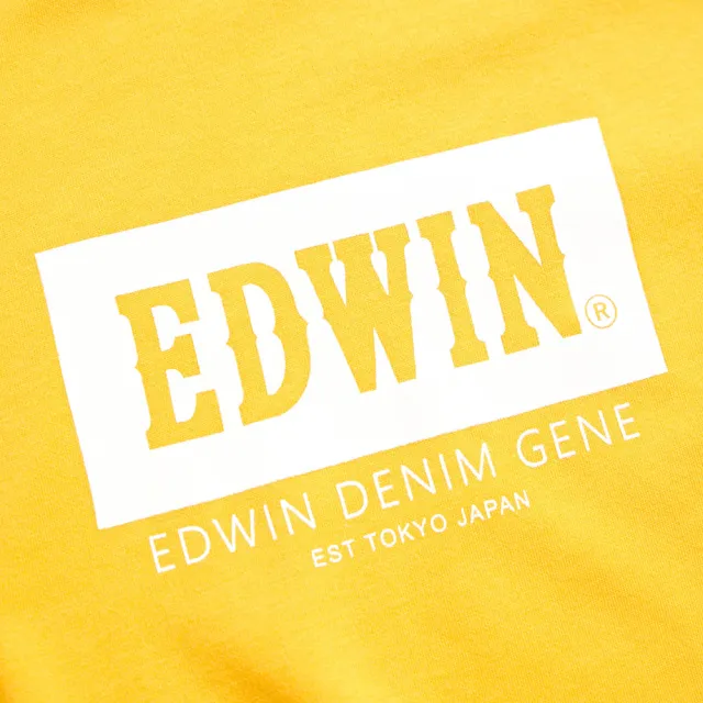 【EDWIN】男裝 PLUS+ 冰河玉涼感LOGO短袖T恤(桔黃色)