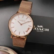 【COACH】COACH蔻馳女錶型號CH00048(白色錶面玫瑰金錶殼玫瑰金色米蘭錶帶款)